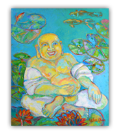 buddha-painting-laughing-buddha-175x200 Laughing Buddha painting by Sofan Chan