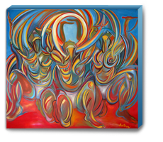 Fire Dance - Oil painting by Sofan Chan