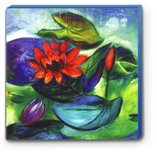 Floating Lotus - Oil painting by Sofan Chan